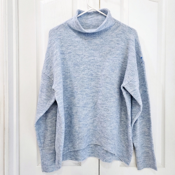 Style & Co.Cozy Mock Neck Heather Blue Cozy Knit Sweater Size Large - Picture 2 of 7